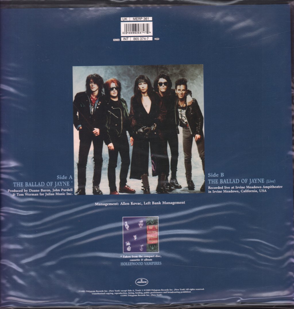 L.A. Guns - Ballad Of Jayne - 7 Inch
