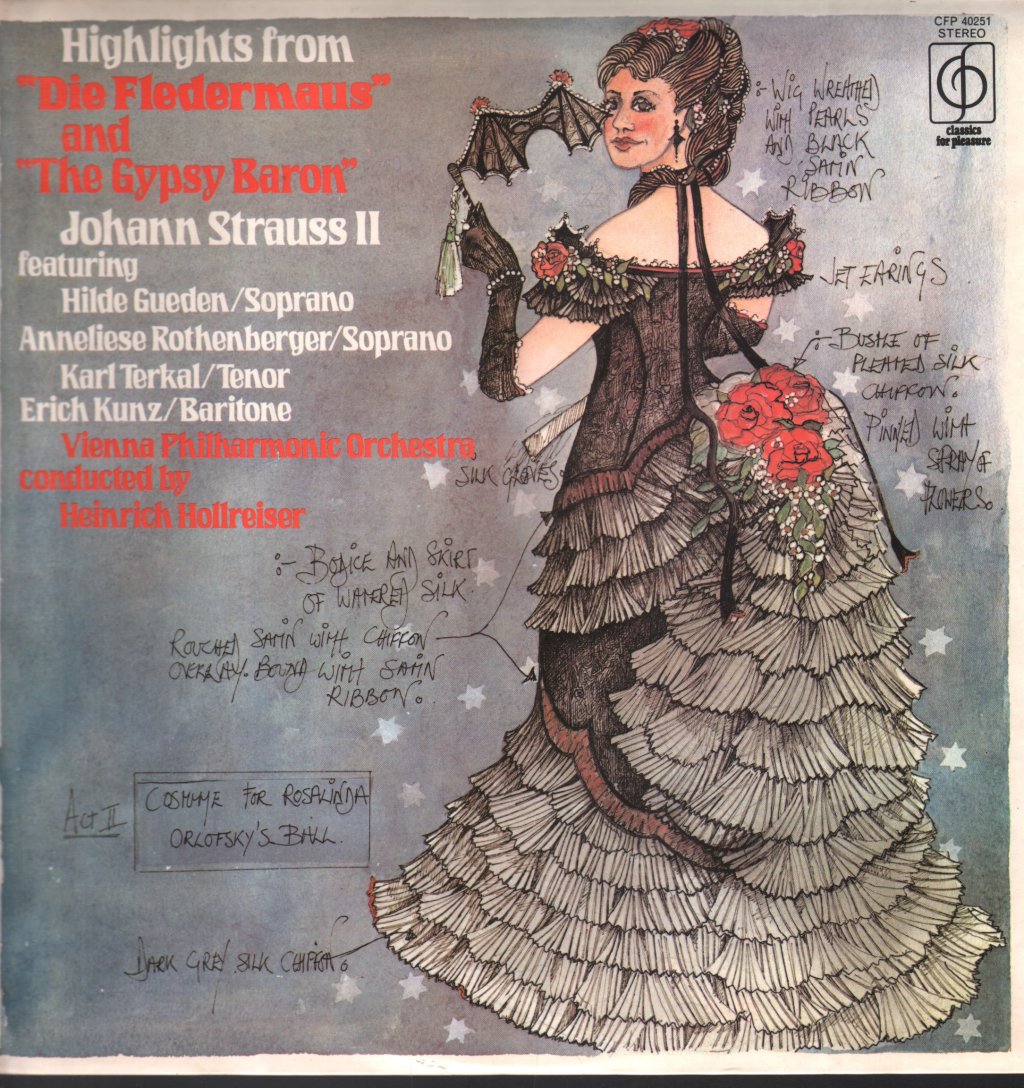 Vienna Philharmonic Orchestra / Heinrich Hollreiser - Johann Strauss - Highlights From "Die Fledermaus" And "The Gypsy Baron" - Lp