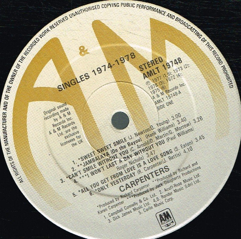 Carpenters - Singles 1974-1978 - Lp