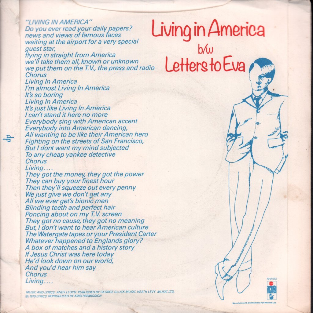 Andy Lloyd And The Wedge - Living In America - 7 Inch