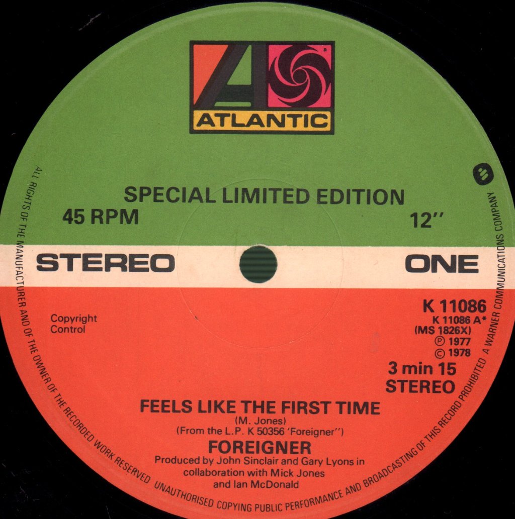 Foreigner - Feels Like The First Time - 12 Inch