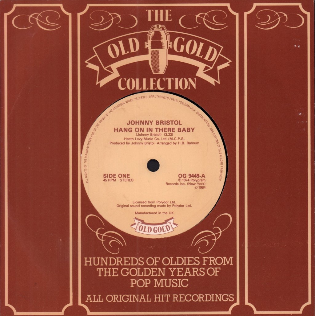 Johnny Bristol - Hang On In There Baby - 7 Inch