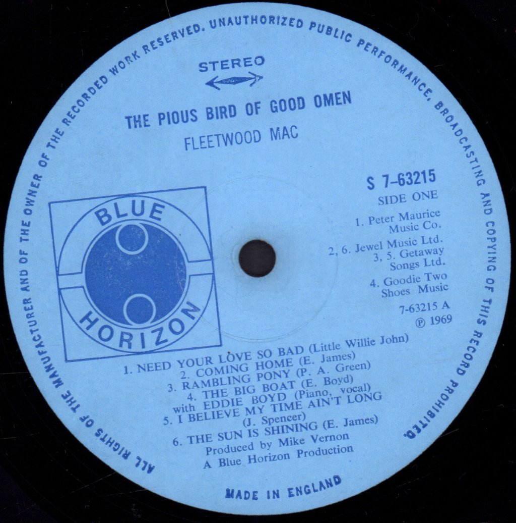 Fleetwood Mac - Pious Bird Of Good Omen - Lp