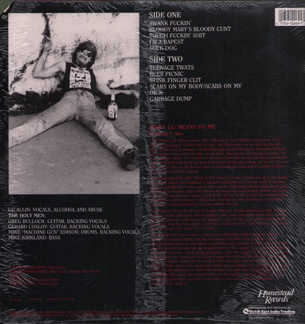 GG Allin And The Holy Men - You Give Love A Bad Name - Lp