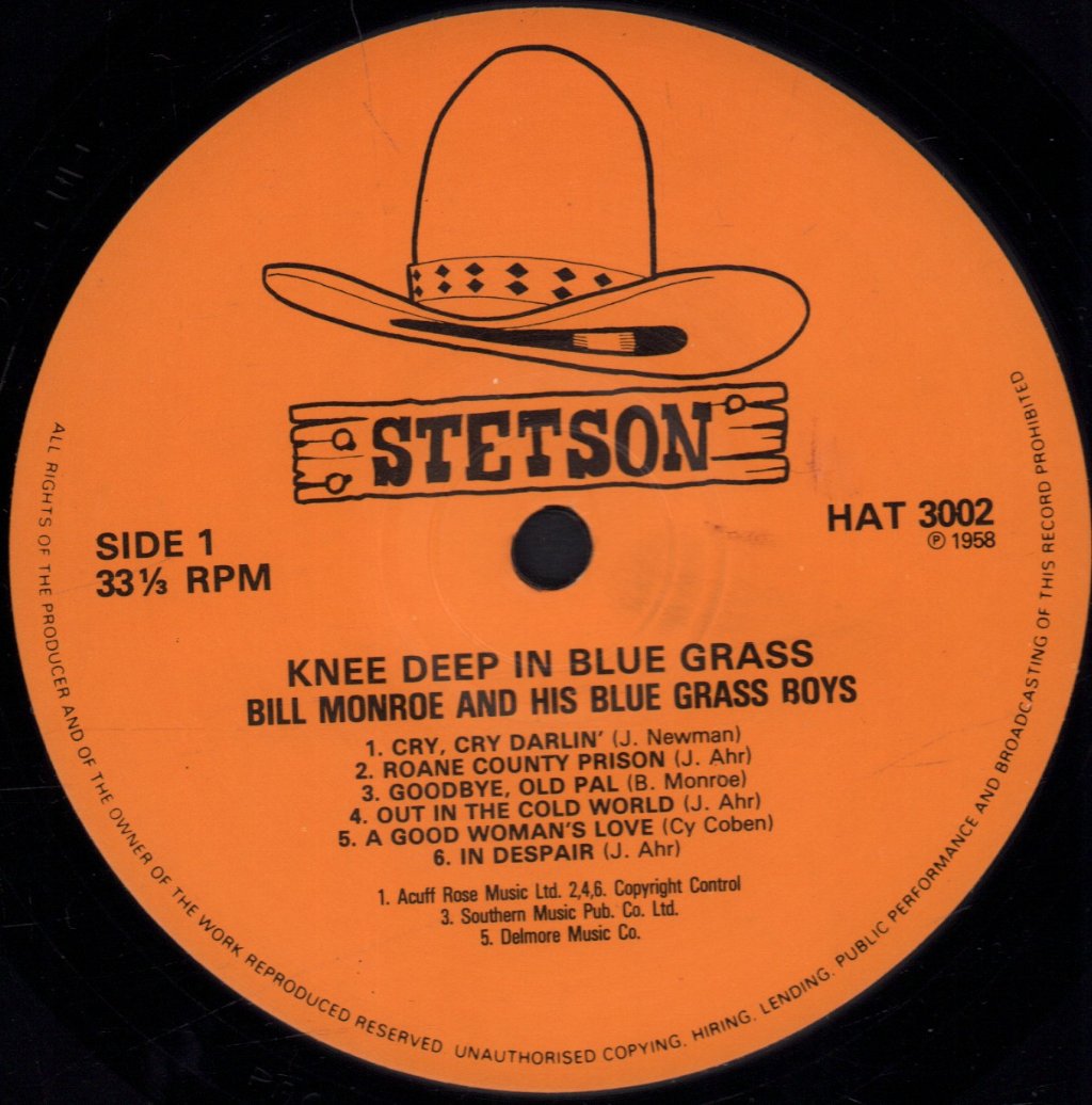 Bill Monroe And His Blue Grass Boys - Knee Deep In Blue Grass - Lp