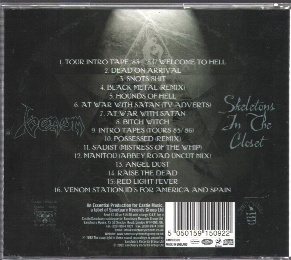 Venom - Skeletons In The Closet - Cd