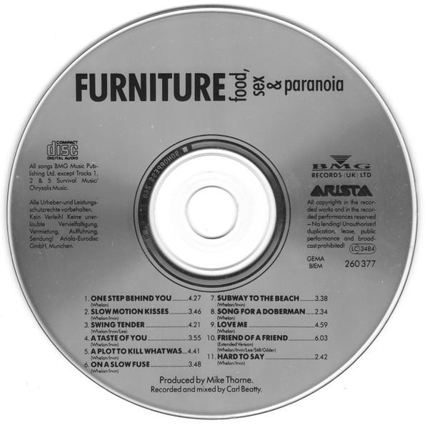 Furniture - Food, Sex & Paranoia - Cd