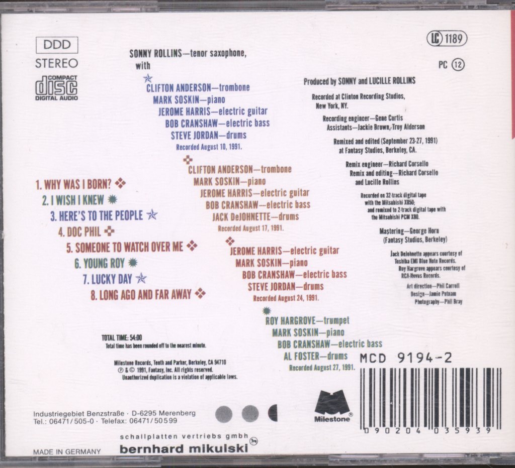 Sonny Rollins - Here's To The People - Cd