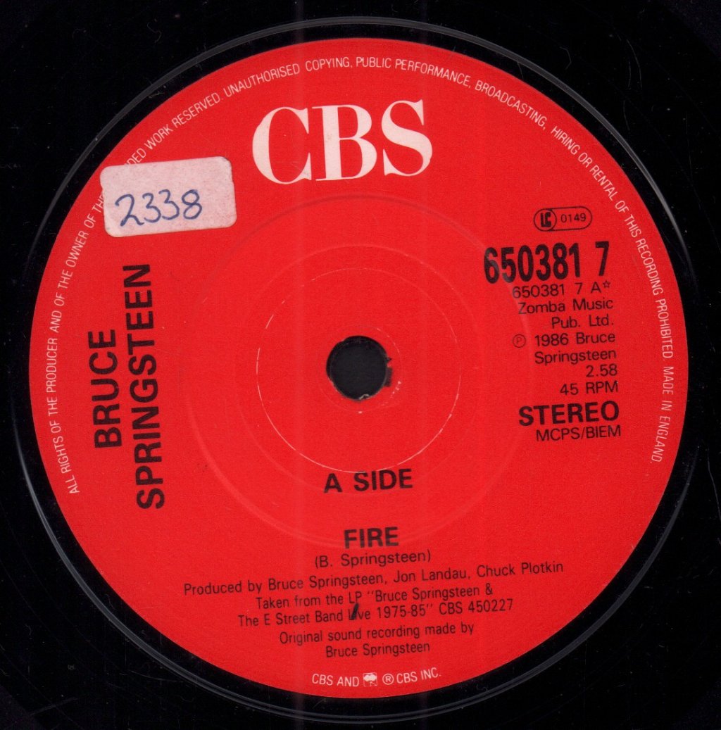Bruce Springsteen - Fire - 7 Inch