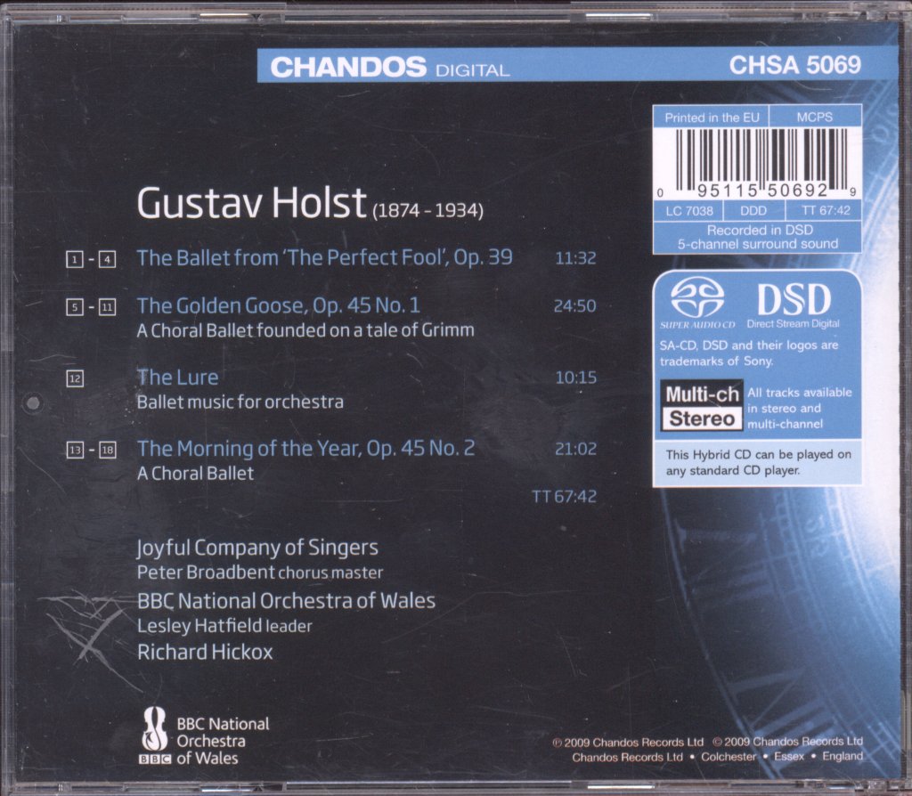 BBC National Orchestra Of Wales, Richard Hickox - Holst - Orchestral Works (Volume 1) - Cd