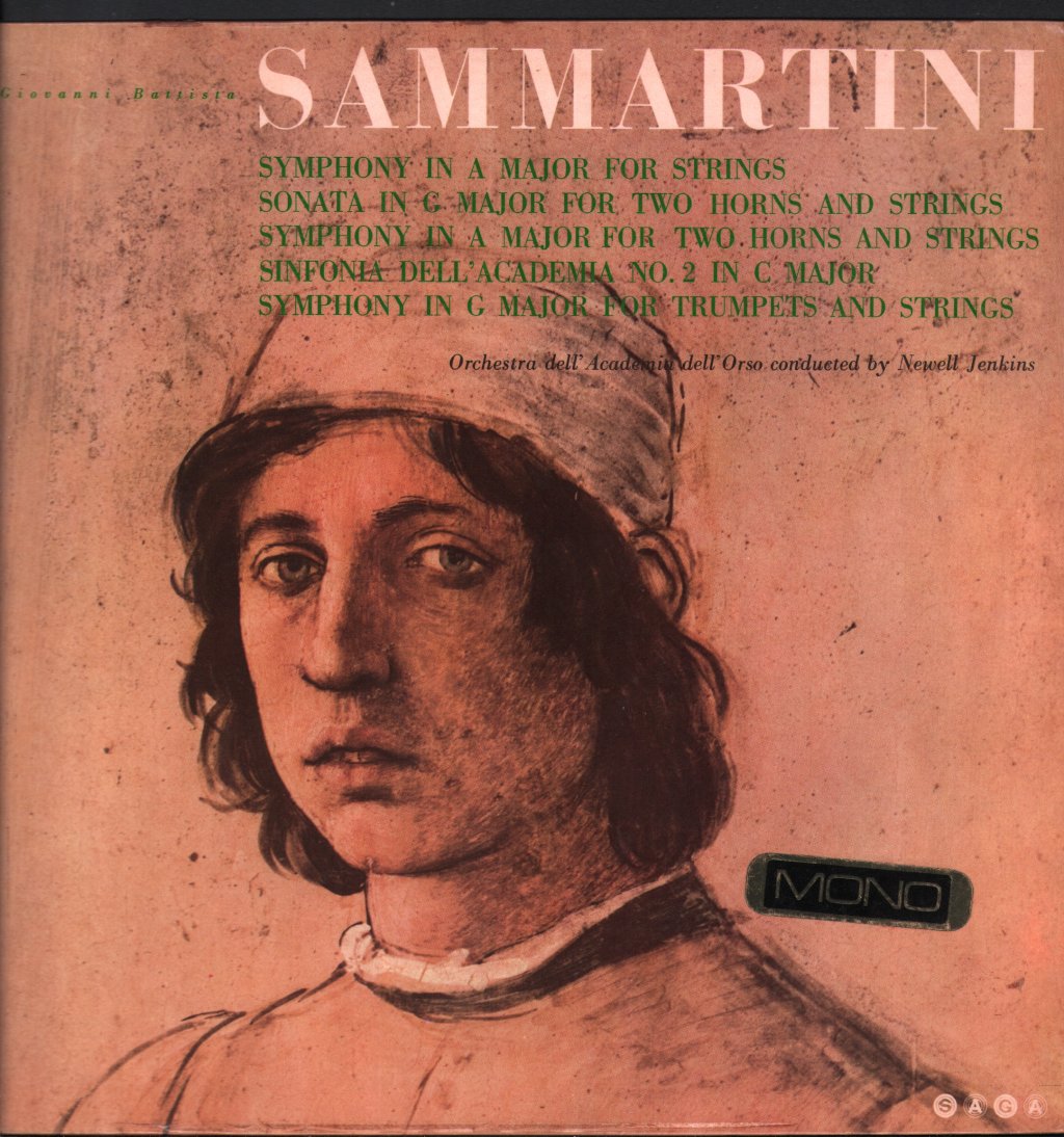 Newell Jenkins / Orchestra Dell' Academia Dell' Orso - Sammartini - Symphony In A Major For Strings / Sonata - Lp