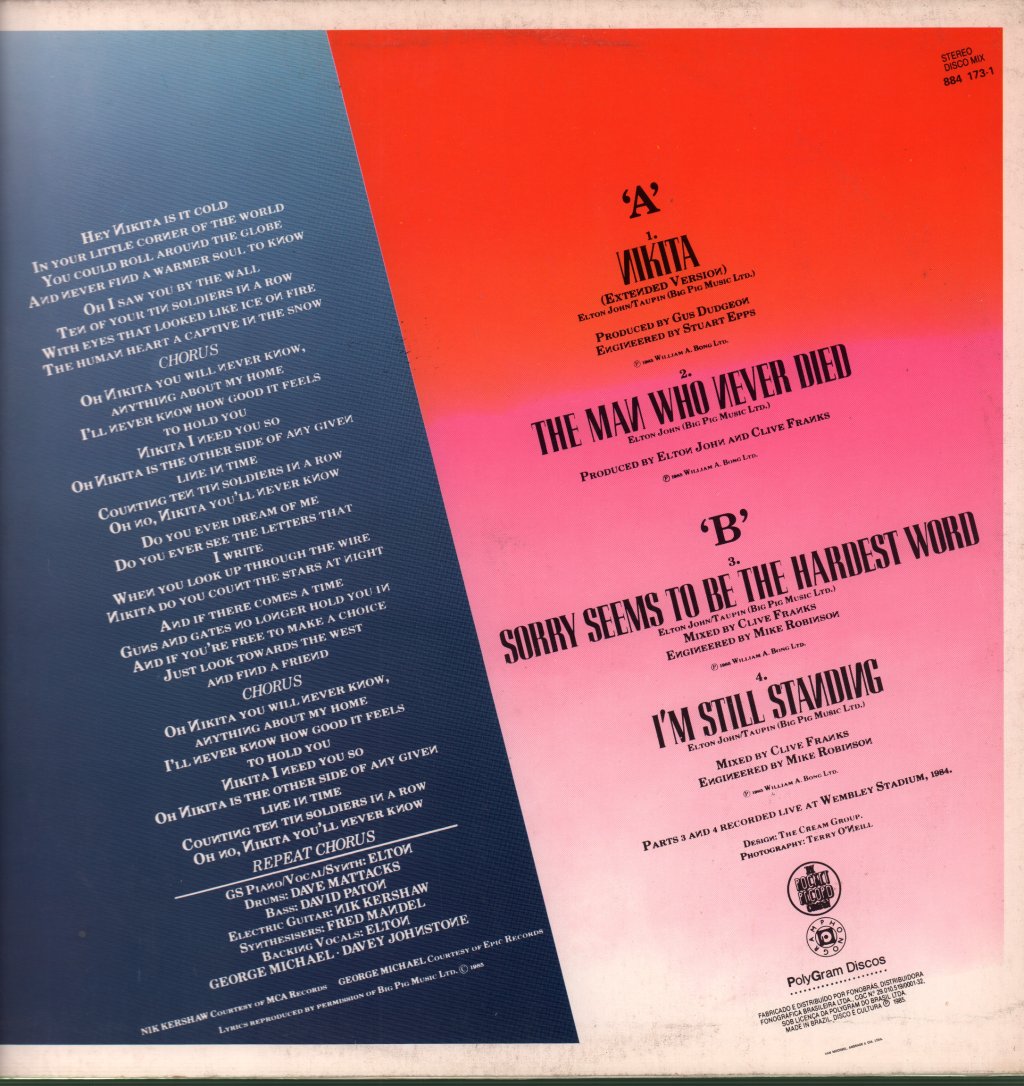 Elton John - Nikita - 12 Inch