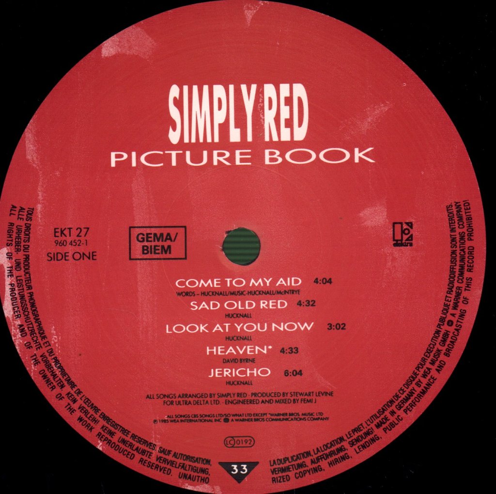 Simply Red - Picture Book - Lp