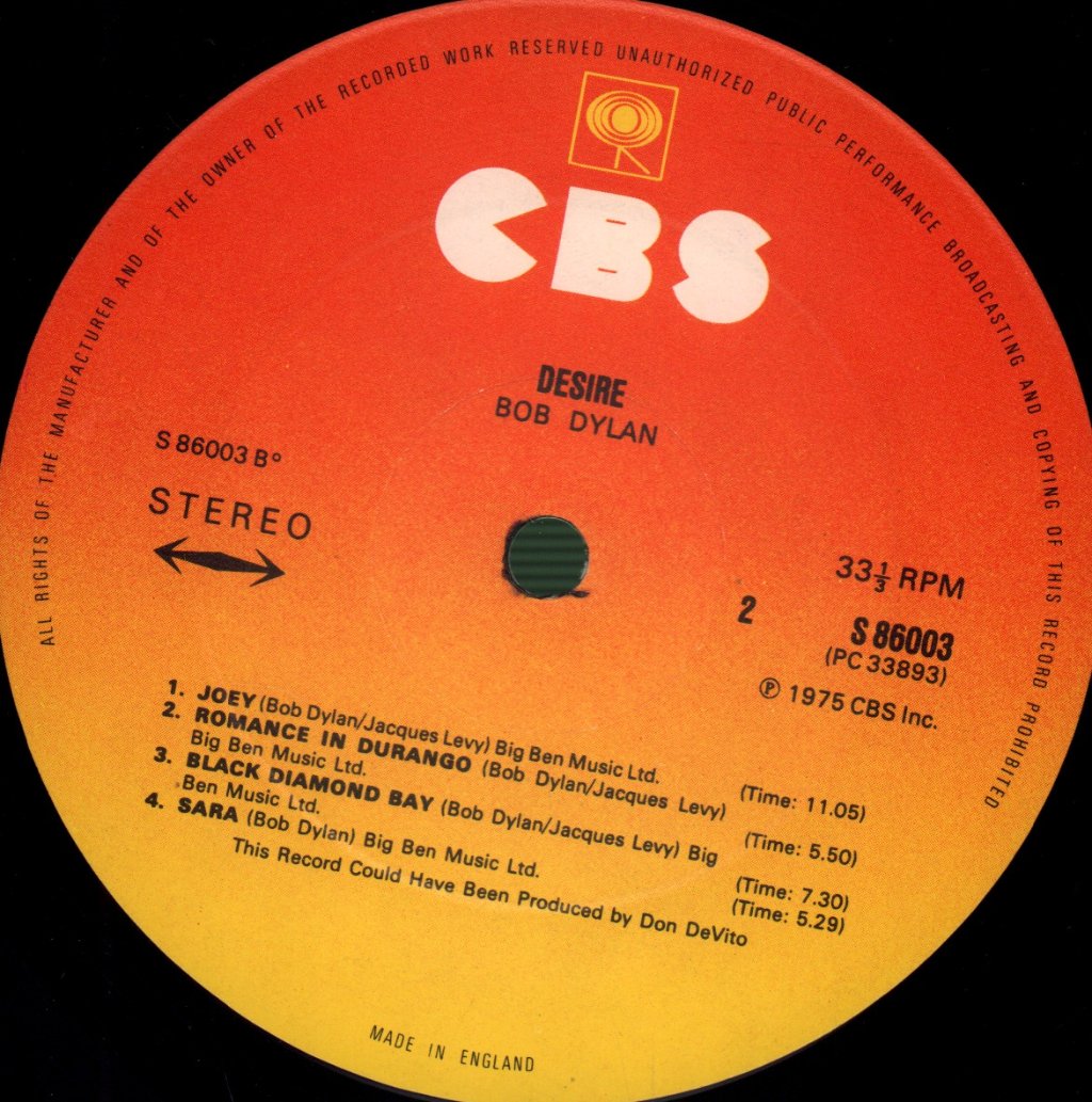 Bob Dylan - Desire - Lp
