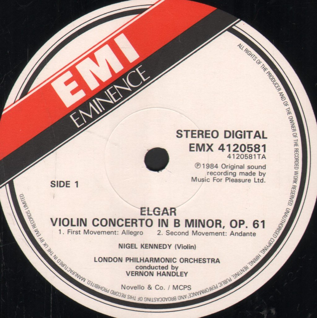Nigel Kennedy - Elgar Violin Concerto - Lp
