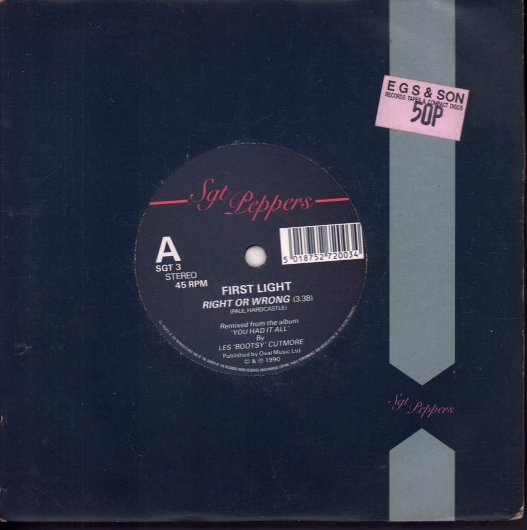 First Light (Dance) - Right Or Wrong - 7 Inch