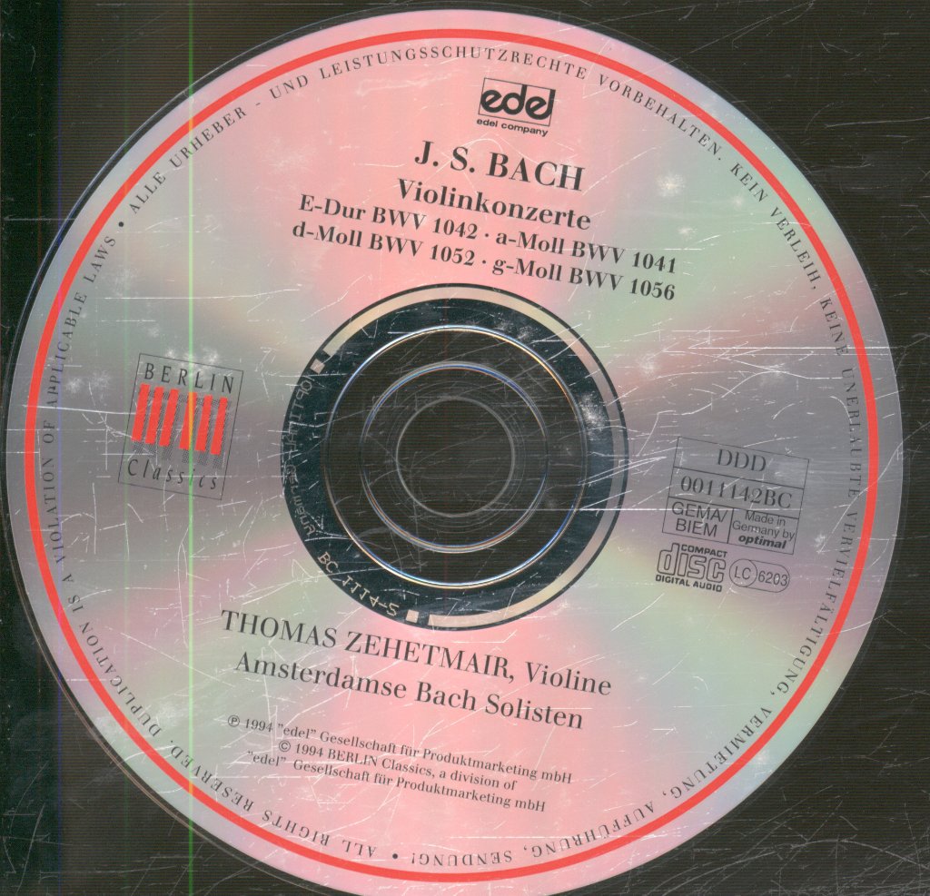 Thomas Zehetmair, Amsterdam Bach Soloists - Bach - Violin Concertos BWV 1042 ∙ BWV 1041 ∙ 1052 ∙ 1056 - Cd