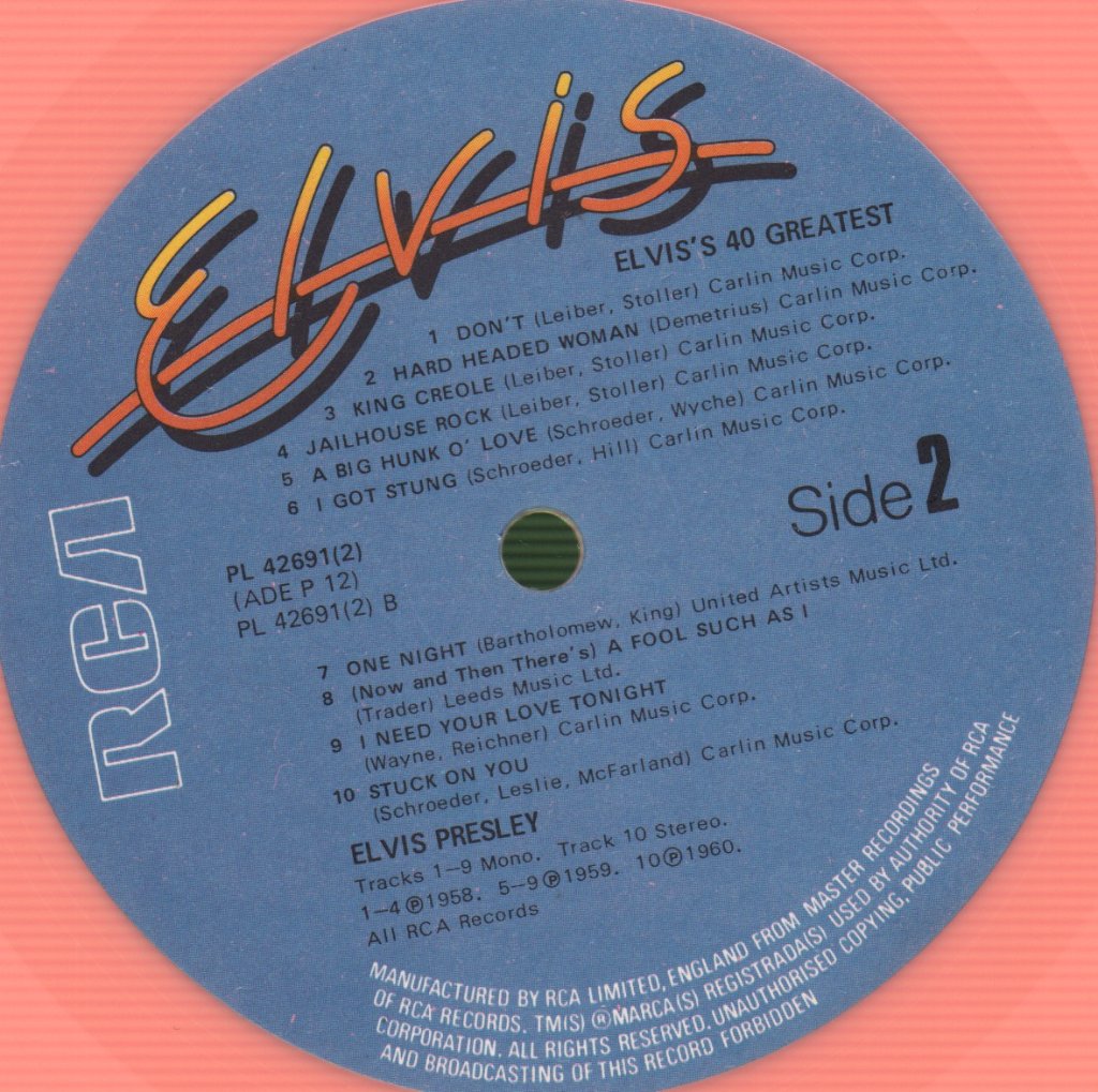 Elvis Presley - 40 Greatest - Double Lp
