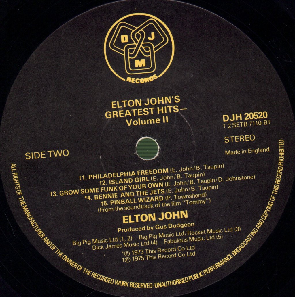 Elton John - Greatest Hits Volume 2 - Lp