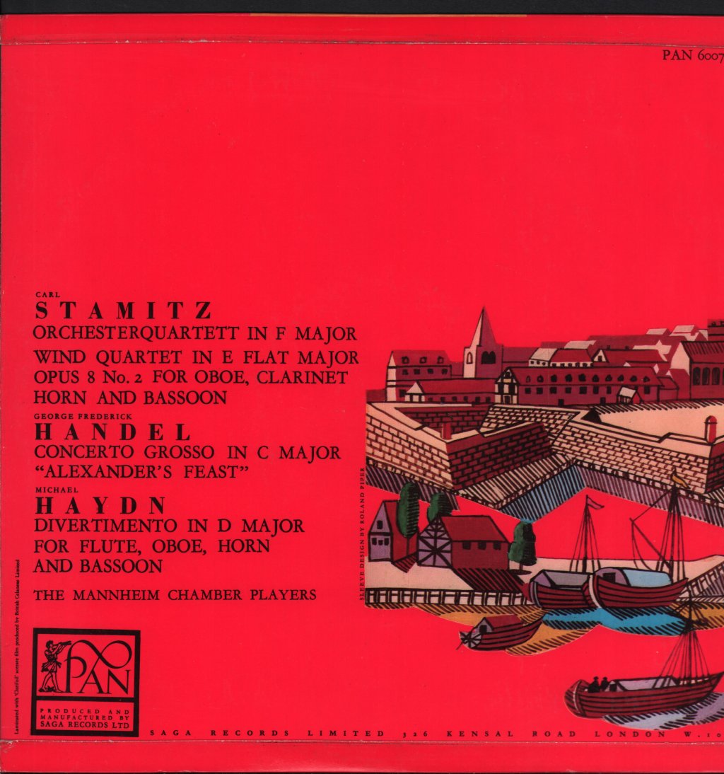 Mannheim Chamber Players - Stamitz - Orchesterquartett / Wind Quartet / Handel - Concerto Grosso / Haydn - Divertimento - Lp
