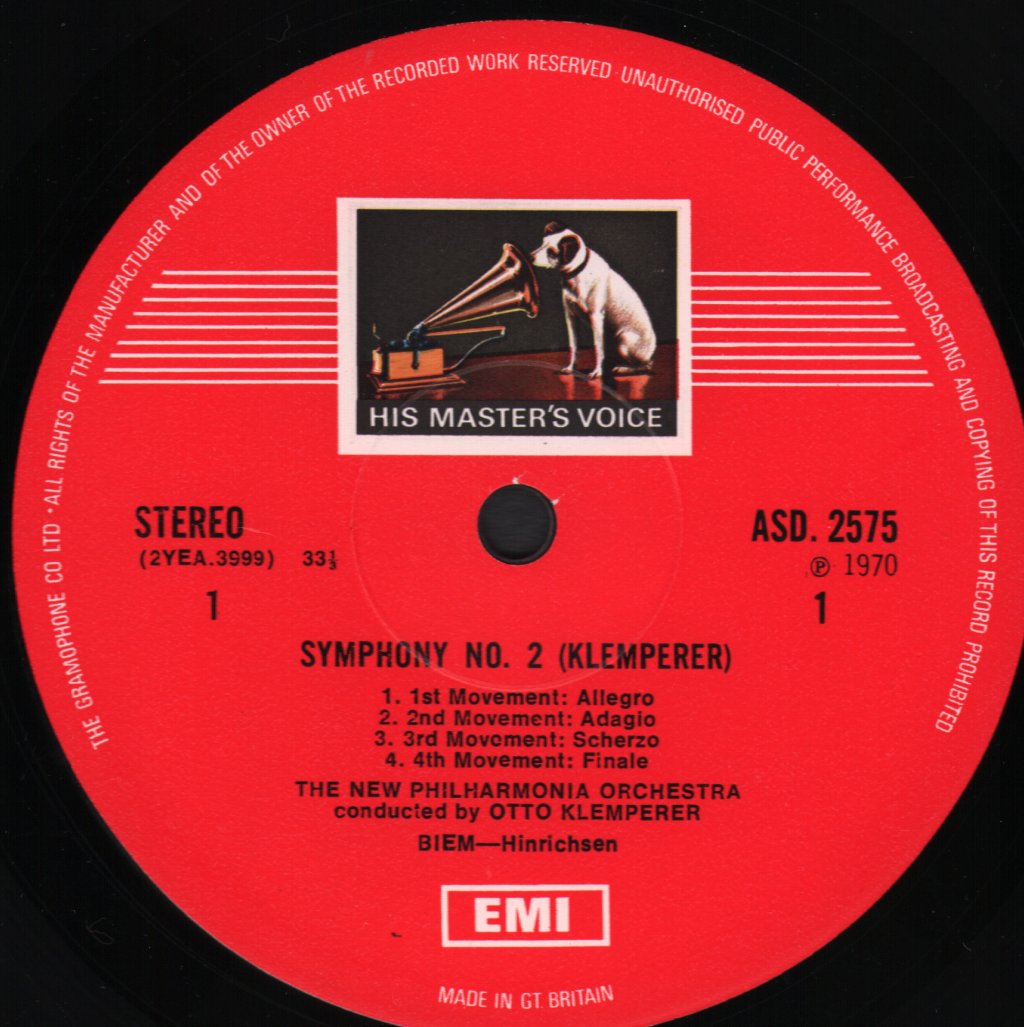Otto Klemperer - Otto Klemperer's Symphony No. 2 / String Quartet No. 7 - Lp