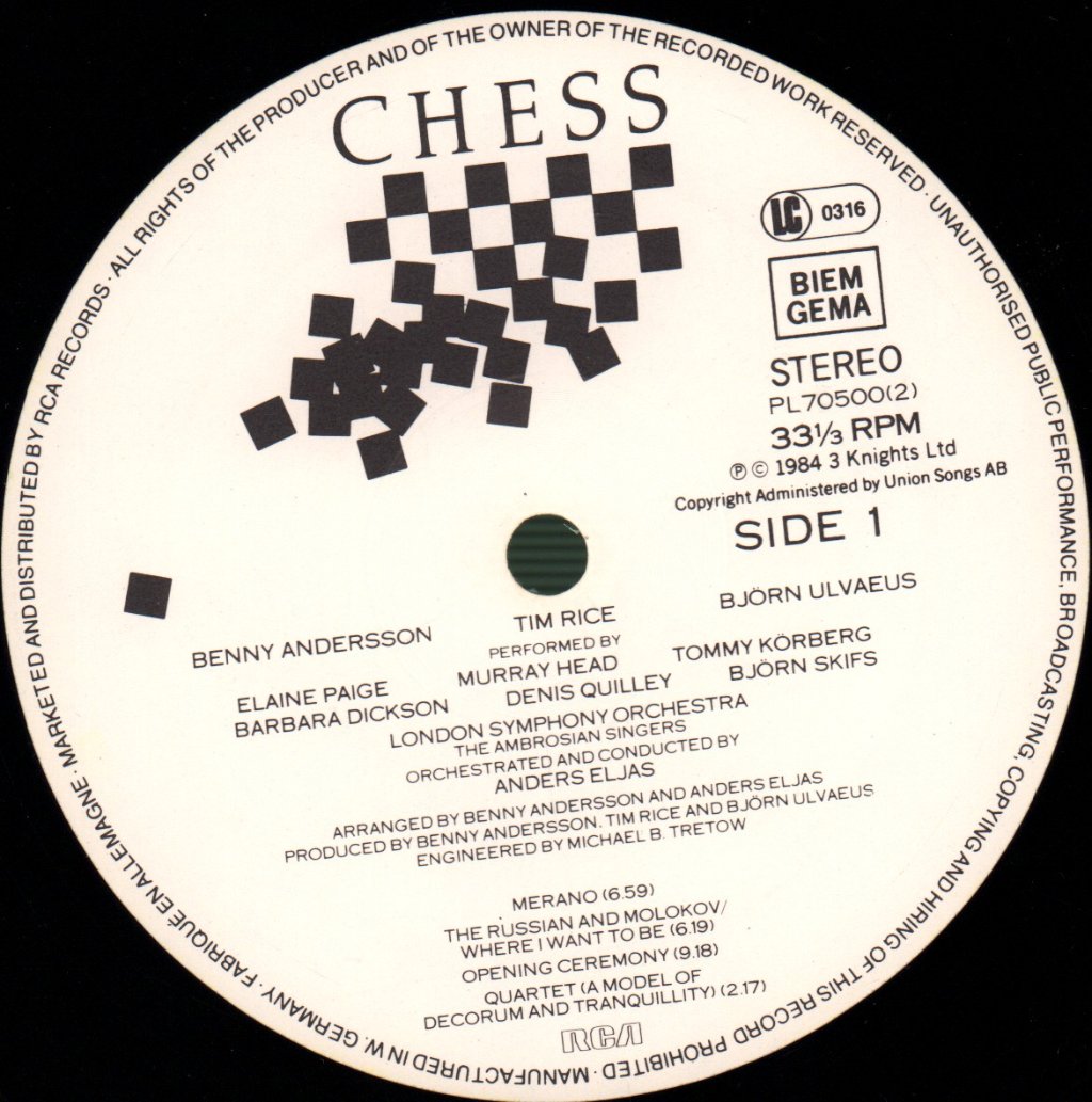 Various Artists - Chess (The Musical) - Double Lp