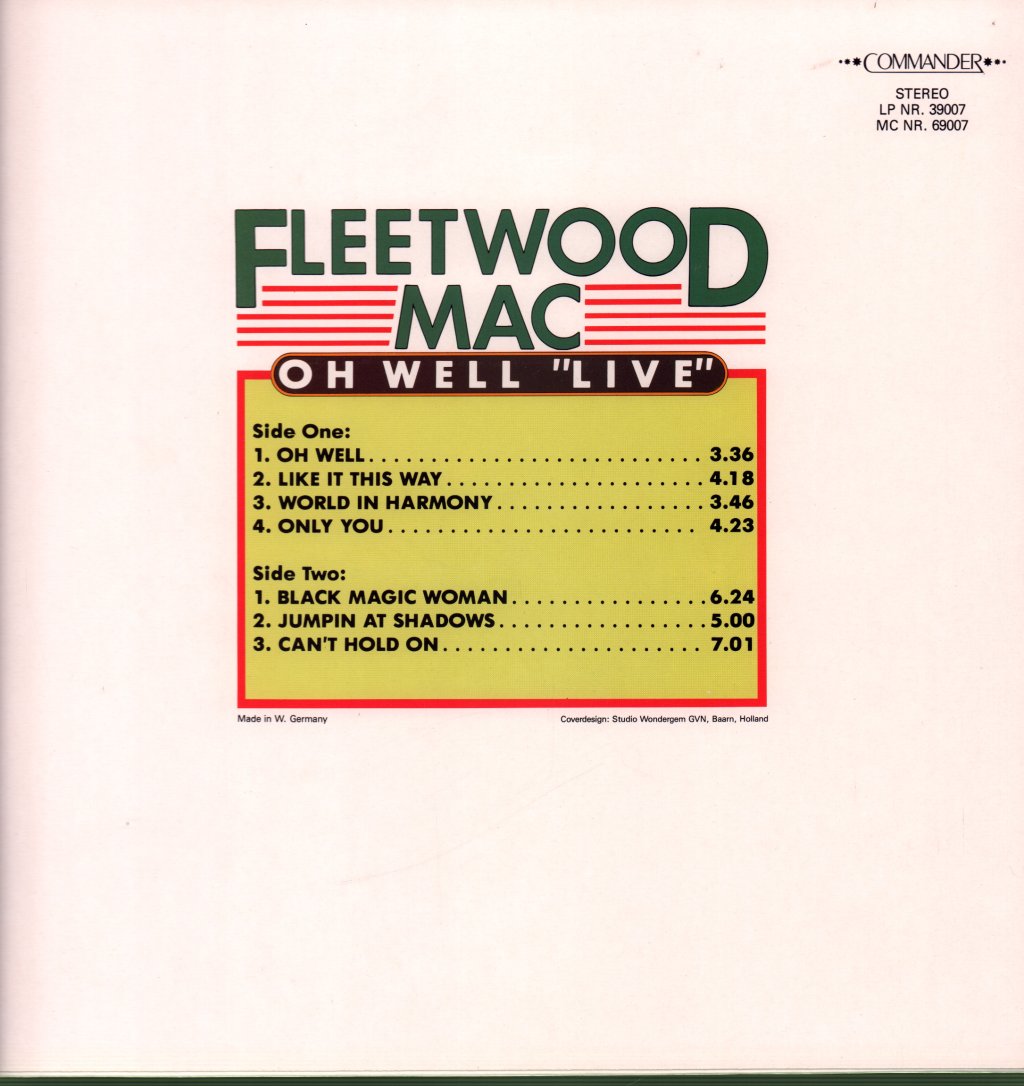 Fleetwood Mac - Oh Well Live - Lp