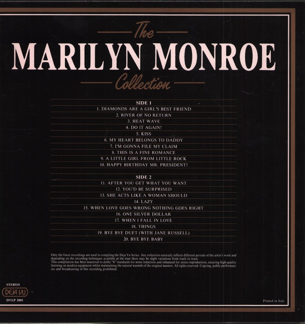 Marilyn Monroe - 20 Golden Greats - Lp