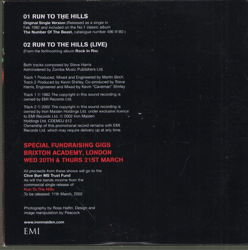 Iron Maiden - Run To The Hills - Cd