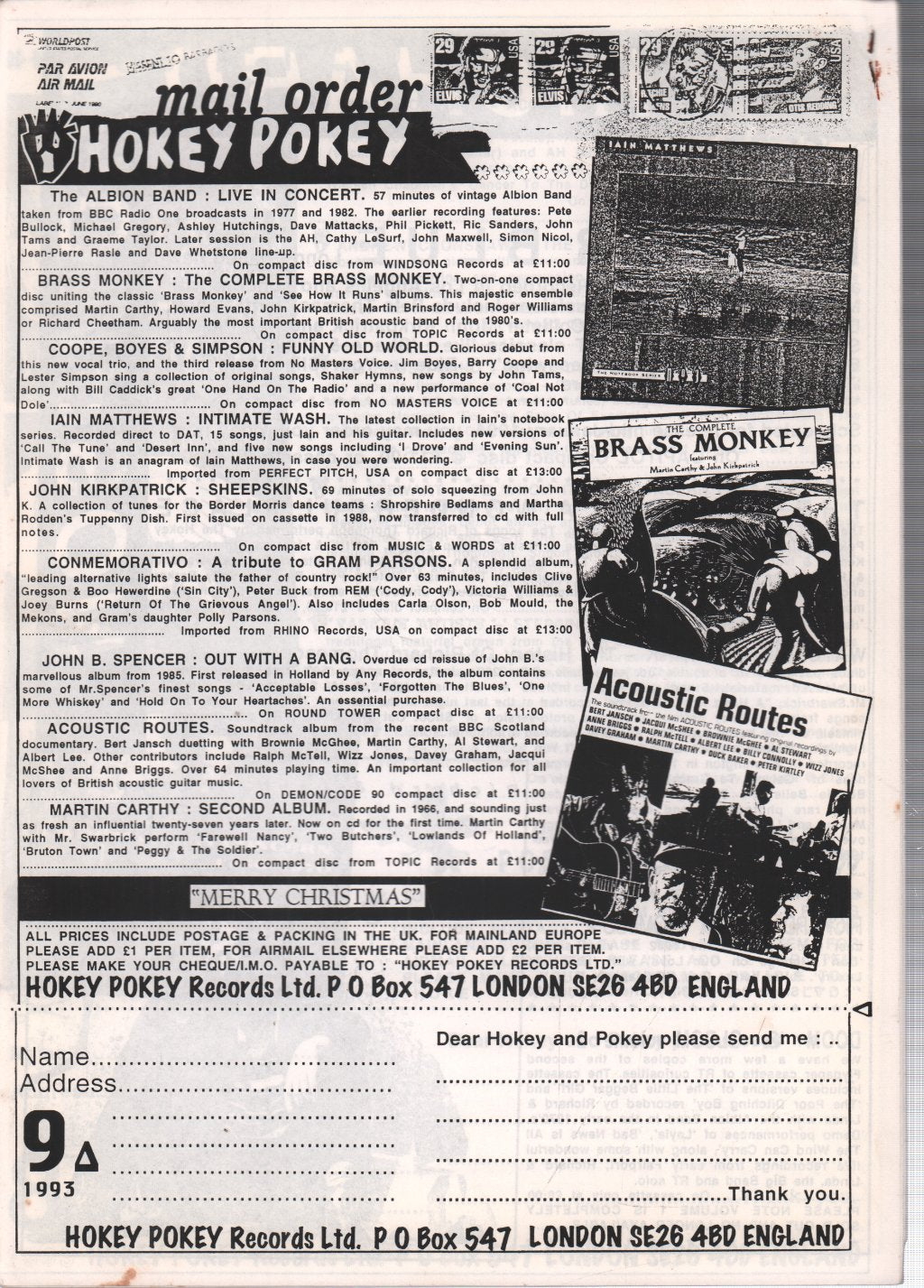 Richard Thompson - Hokey Pokey 32 -December 1993 - Fanzine