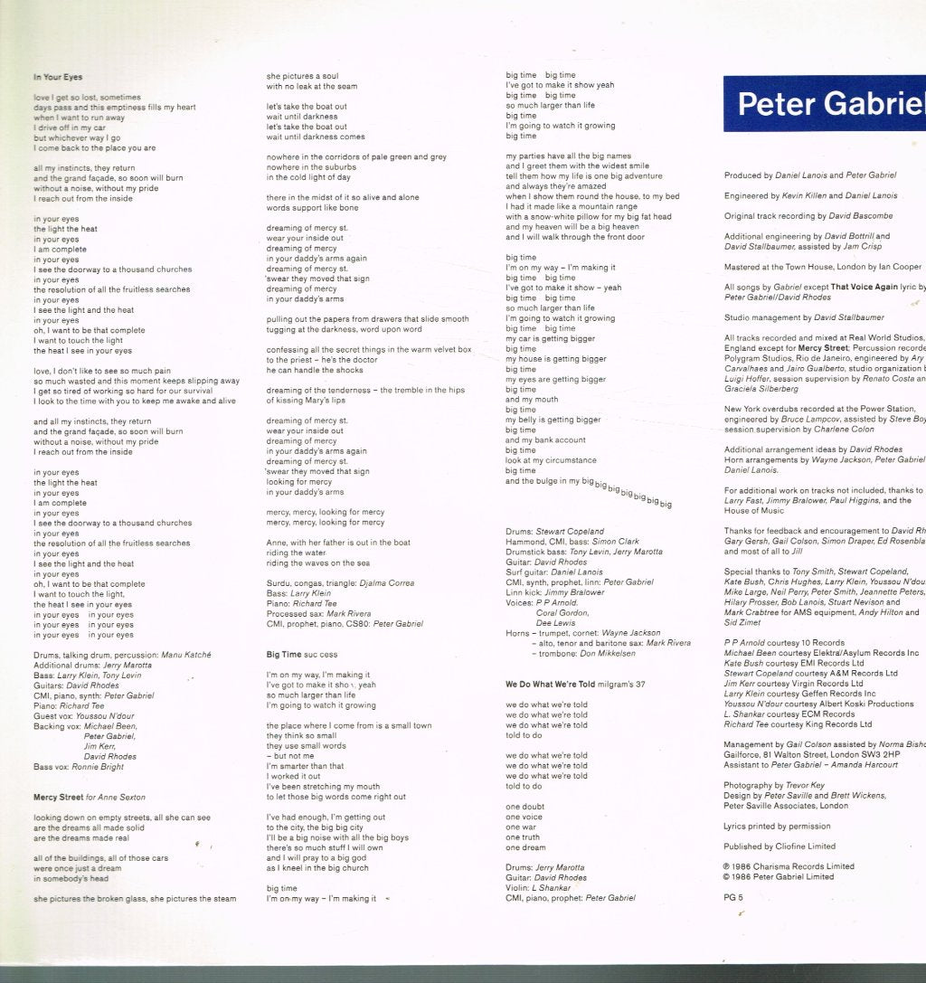 Peter Gabriel - So - Lp
