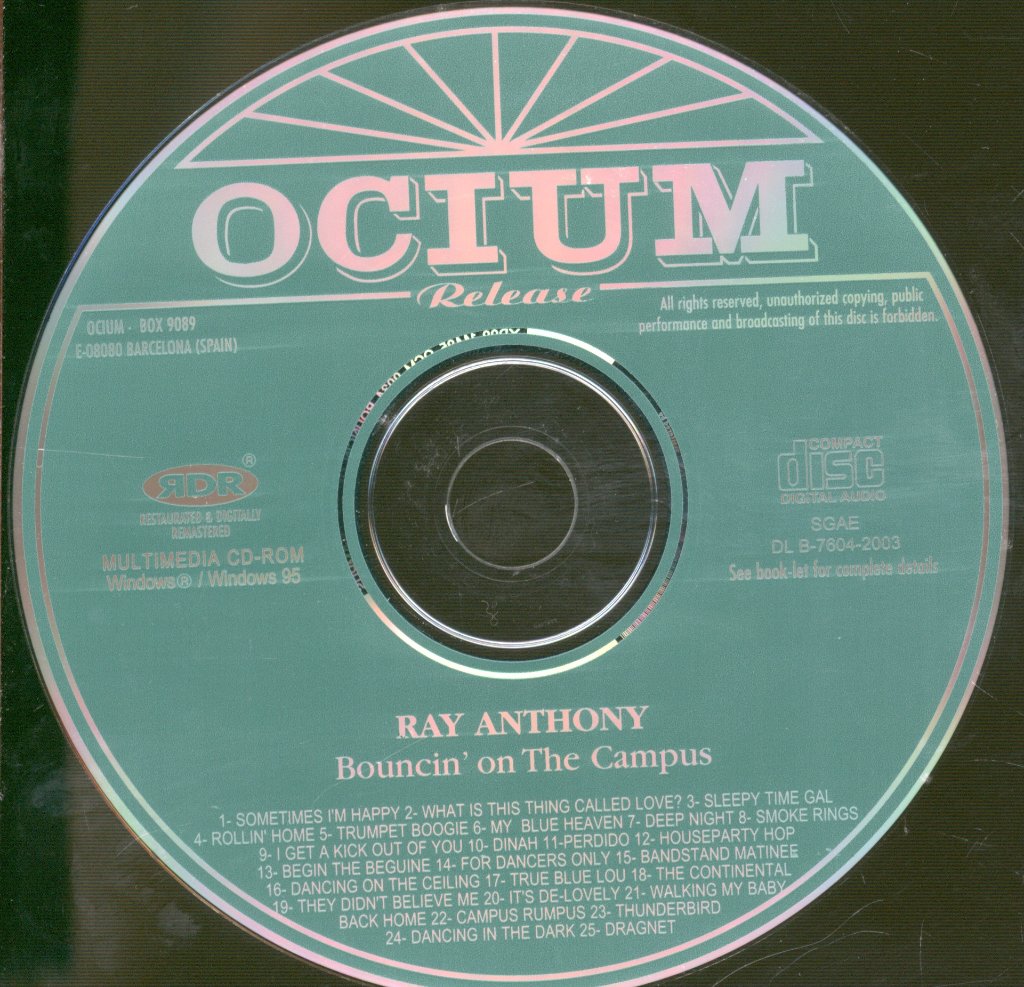 Ray Anthony and His Orchestra - Bouncin' On The Campus - Cd
