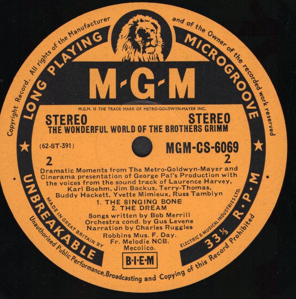 Laurence Harvey / Karl Boehm / Jim Backus / Terry Thomas / Buddy Hackett - Wonderful World Of The Brothers Grimm - Lp