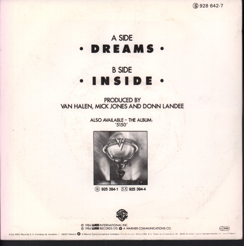 Van Halen - Dreams - 7 Inch