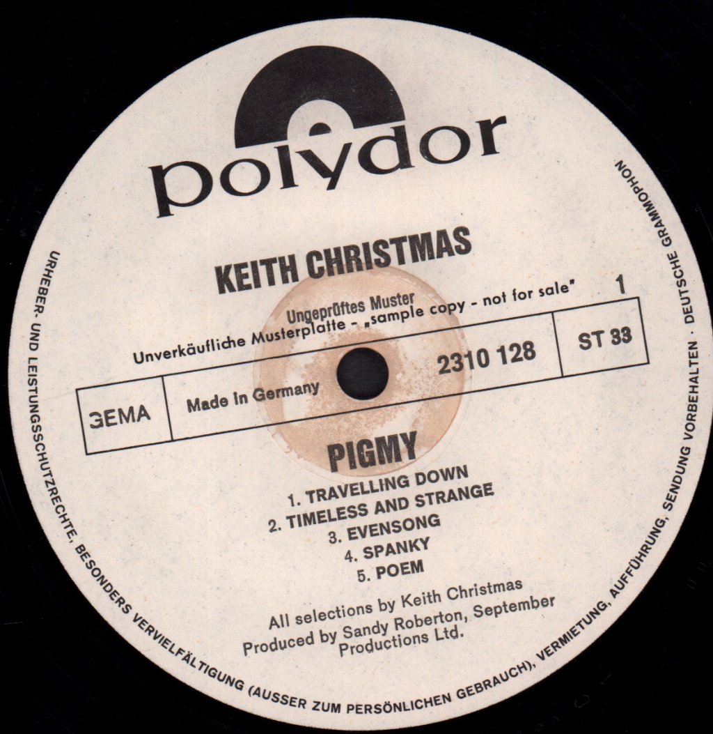 Keith Christmas - Pigmy - Lp