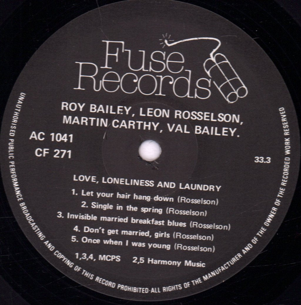 Roy Bailey Leon Rosselson Martin Carthy Val Bailey - Love Loneliness And Laundry - Lp