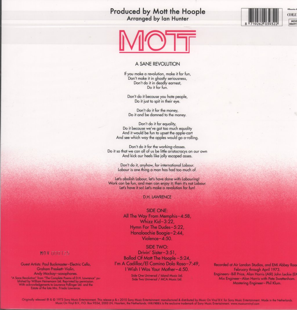 Mott The Hoople - Mott - Lp