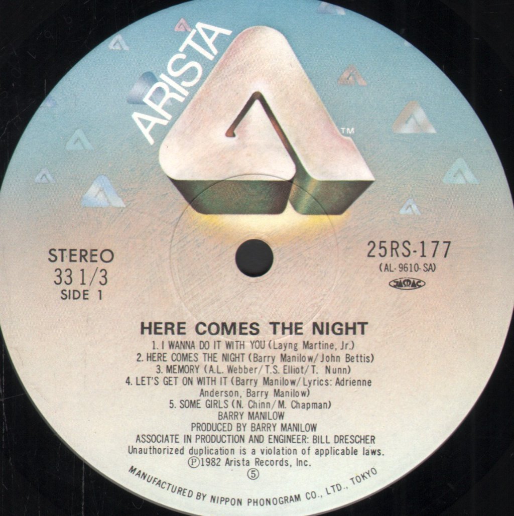 Barry Manilow - Here Comes The Night - Lp