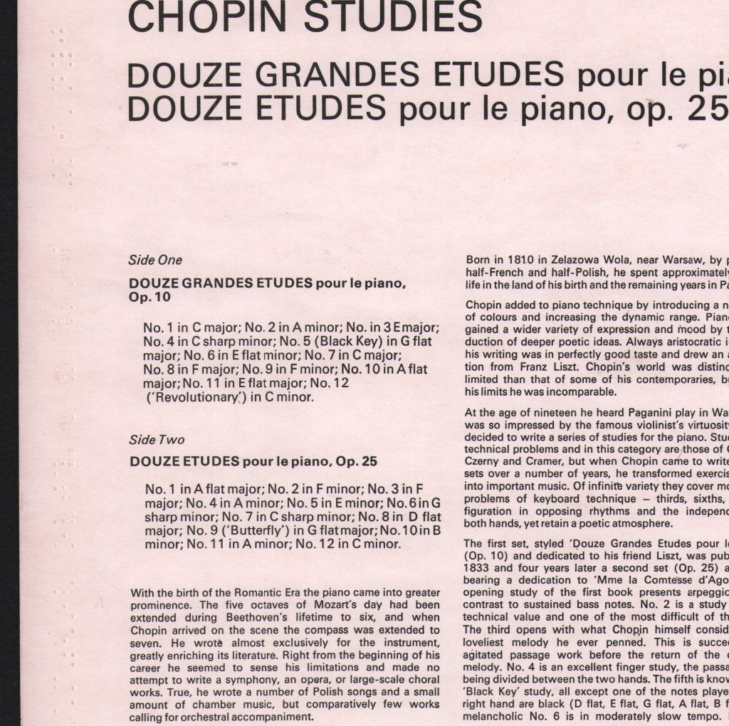 Vladimir Ashkenazy - Chopin Studies - Lp