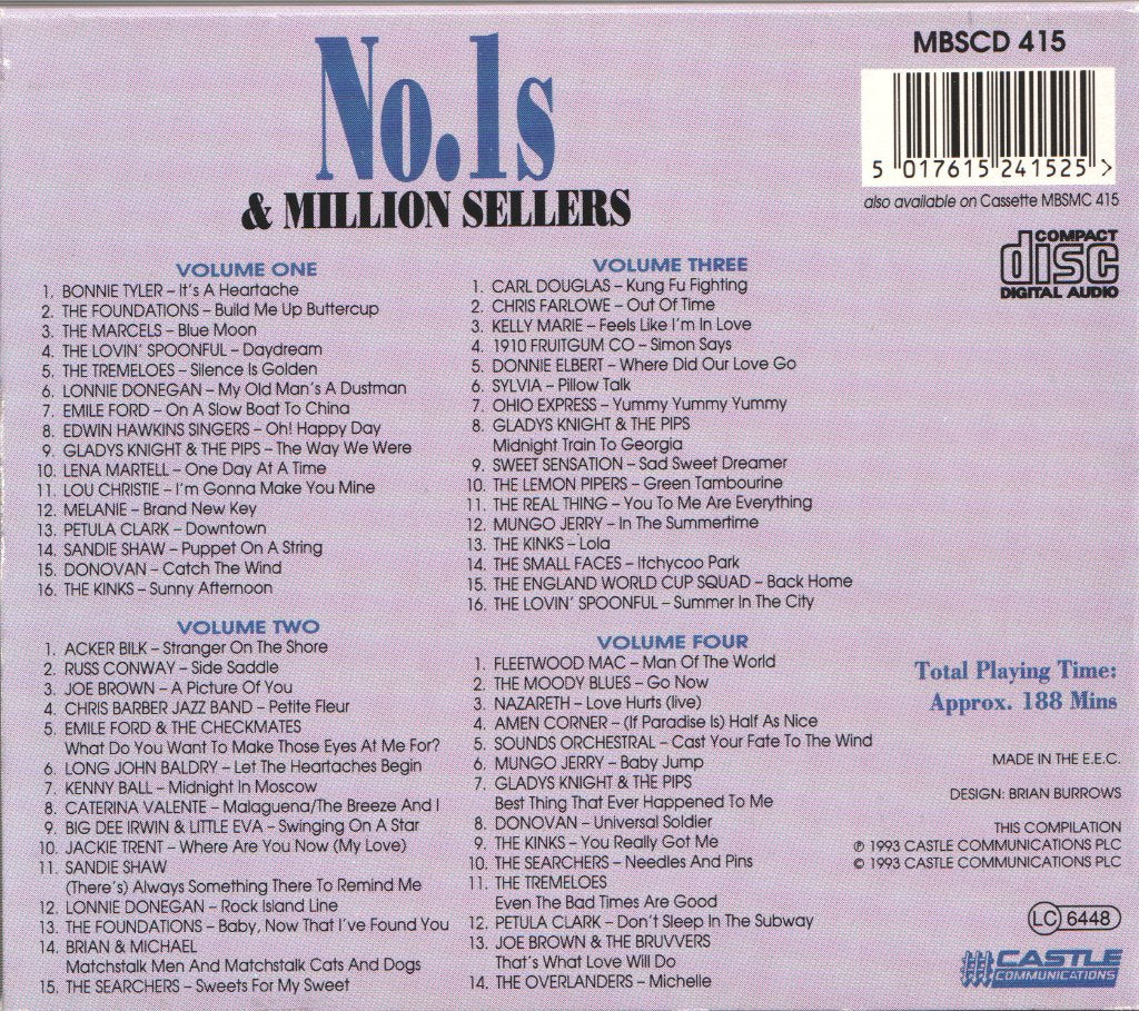 Various Artists - No.1s & Million Sellers - Volumes 1 to 4 - Cd Set