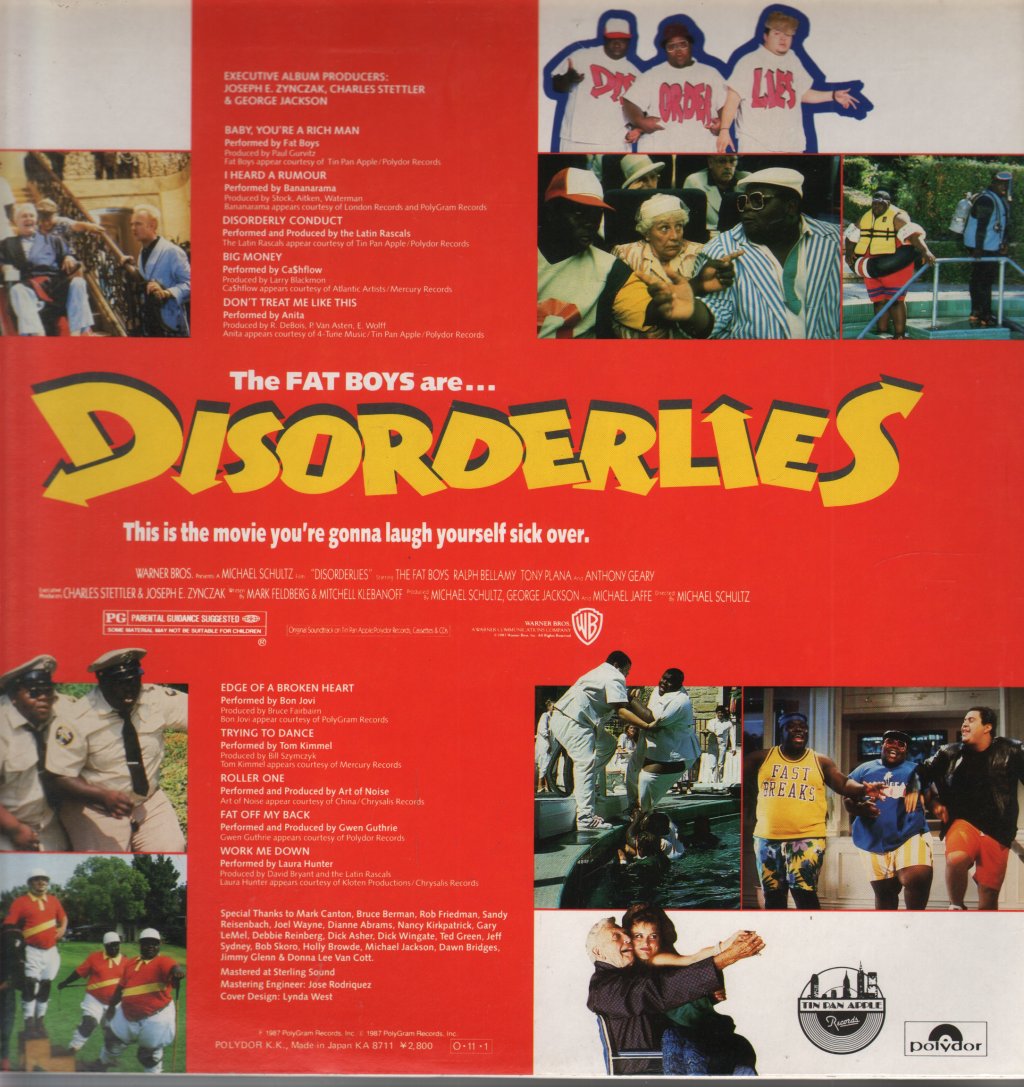 Various Artists - Disorderlies: Original Motion Picture Soundtrack - Lp