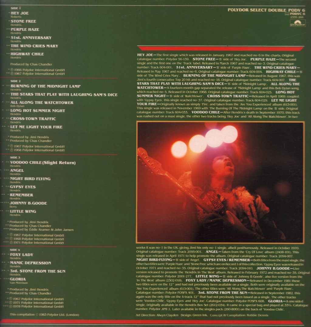Jimi Hendrix - Singles Album - Double Lp