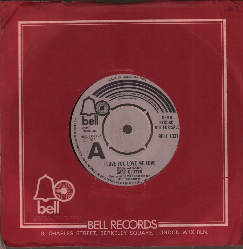 Gary Glitter - I Love You Love Me Love - 7 Inch