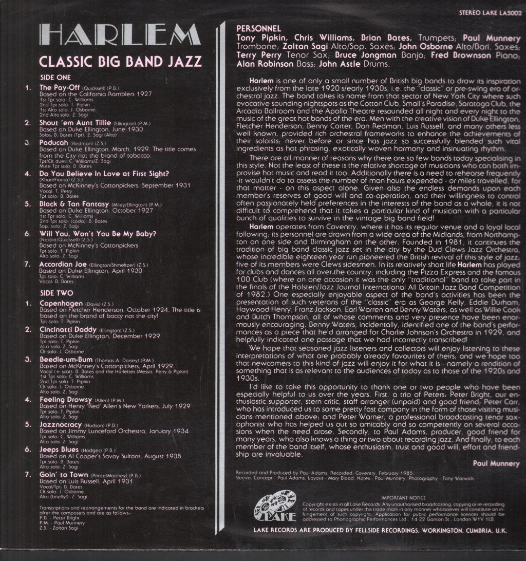 Harlem - Classic Big Band Jazz - Lp