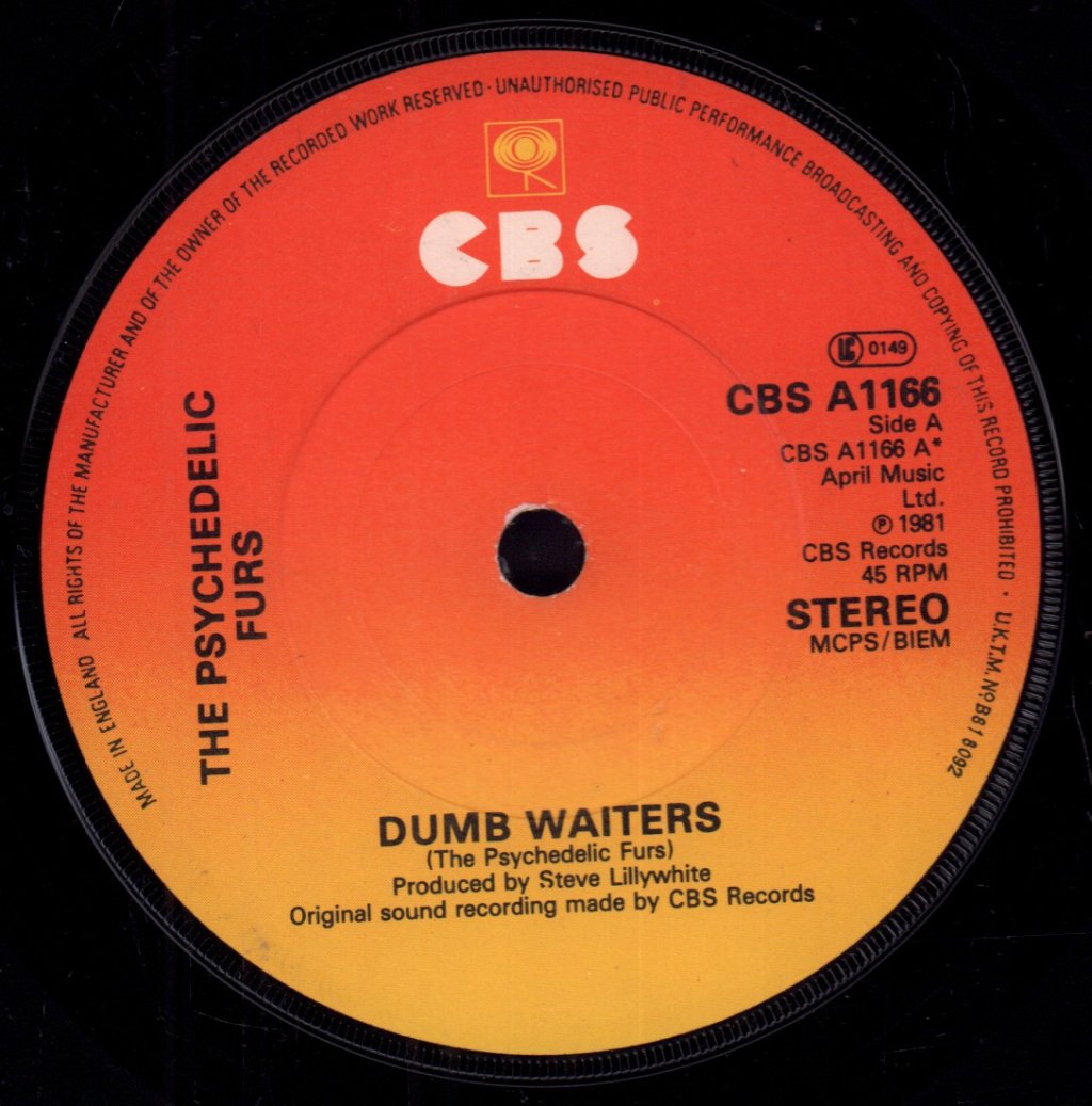 Psychedelic Furs - Dumb Waiters - 7 Inch