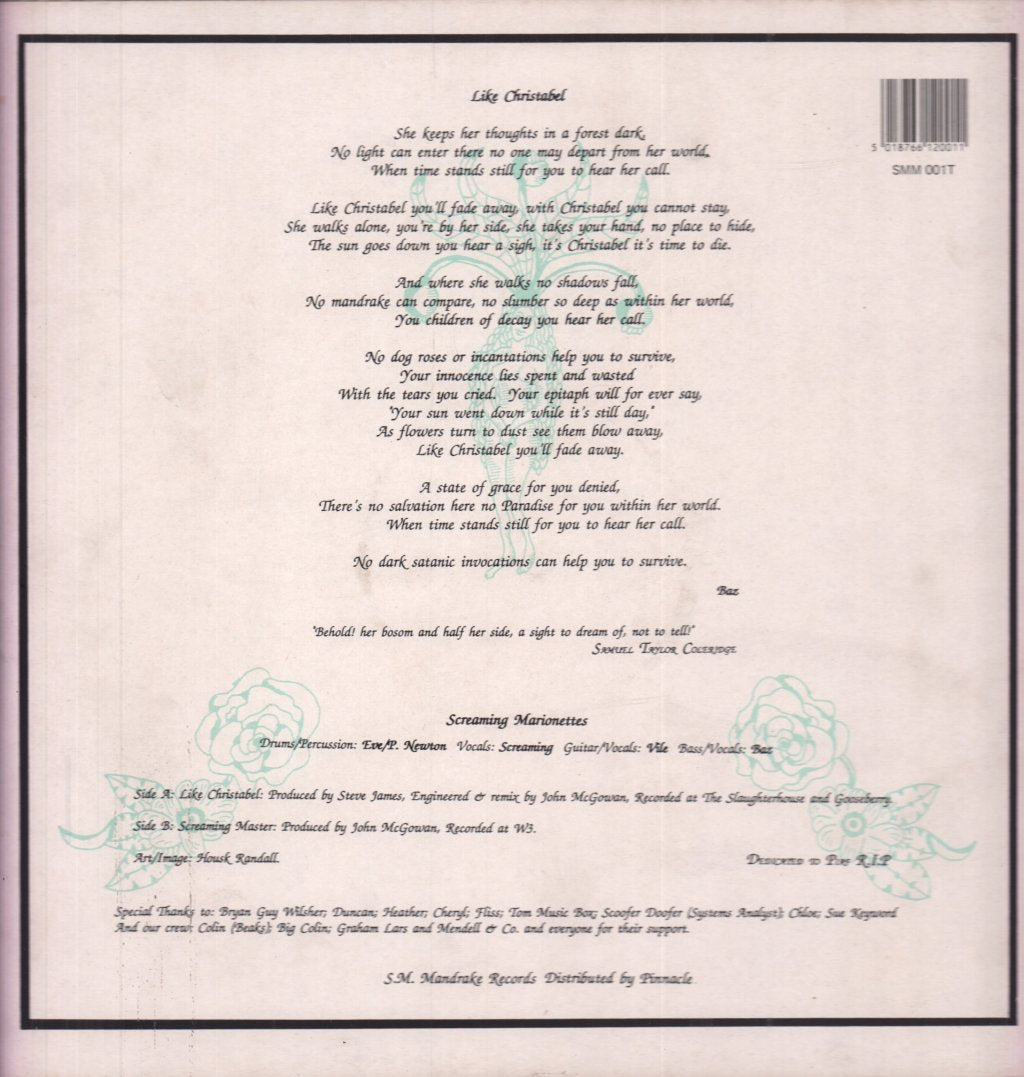 Screaming Marionettes - Like Christabel - 12 Inch
