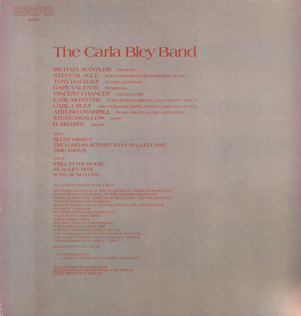 Carla Bley - Live - Lp
