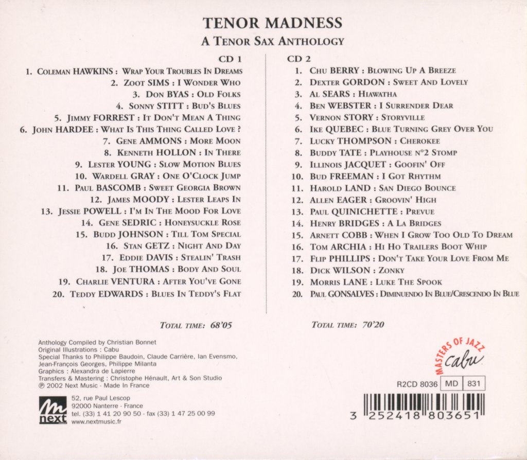 Various Artists - Tenor Madness (A Tenor Sax Anthology) - Double Cd