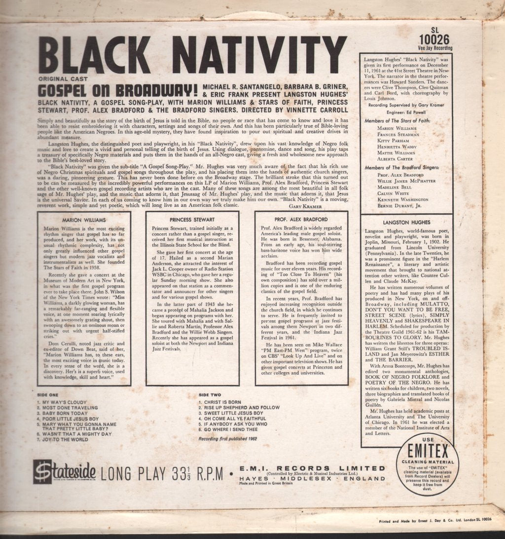 Black Nativity - Original Cast Gospel On Broadway - Lp