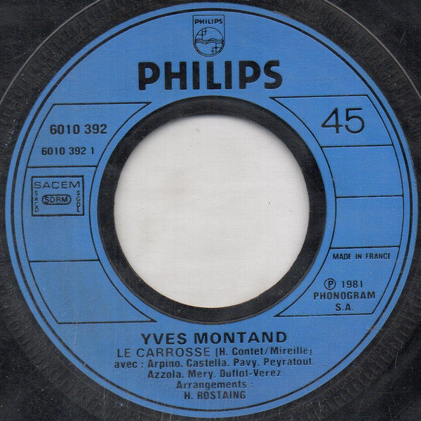 Yves Montand - Le Carrosse - 7 Inch